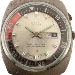 Vintage Emit De Luxe Compressor Style Men's Mechanical Wristwatch 1217-21 Swiss